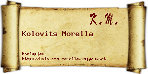 Kolovits Morella névjegykártya